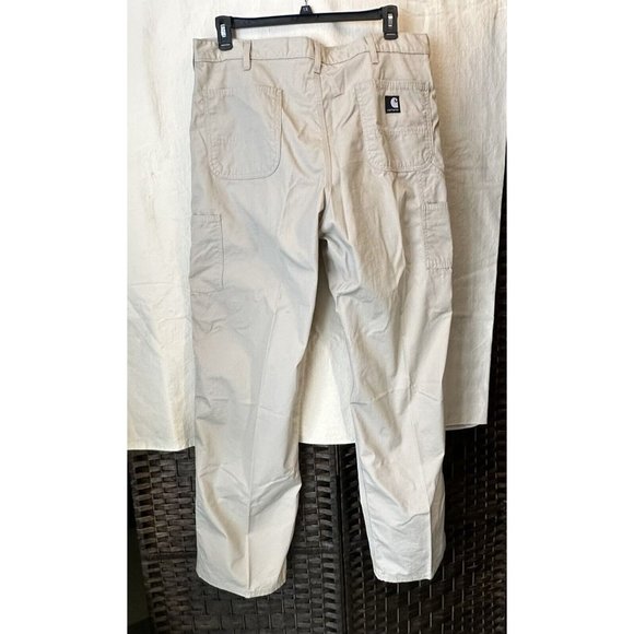 Carhartt Beige Pants Mens 38‎ x 34 Dungaree Fit RN 14806 Workwear - Picture 2 of 8